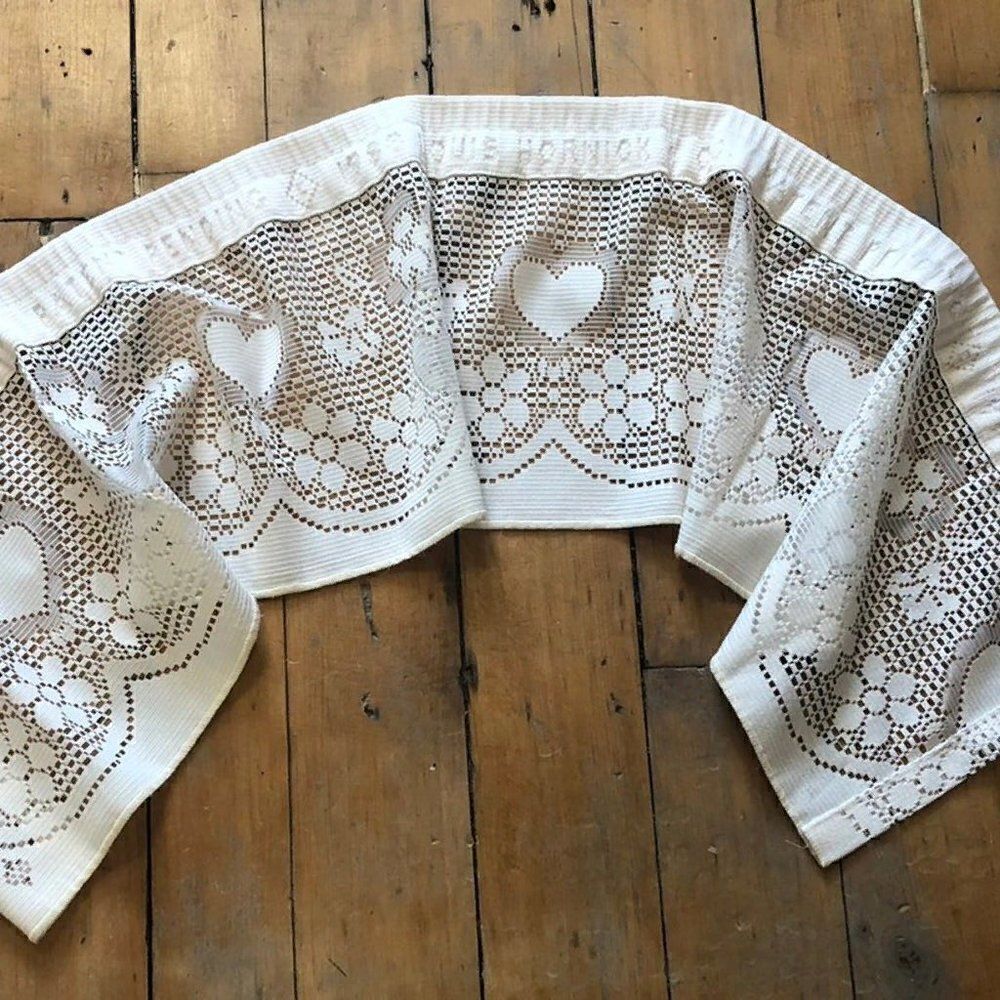 Vintage Country Louie Hornick Lace Window Valance 1988 54" x 12"